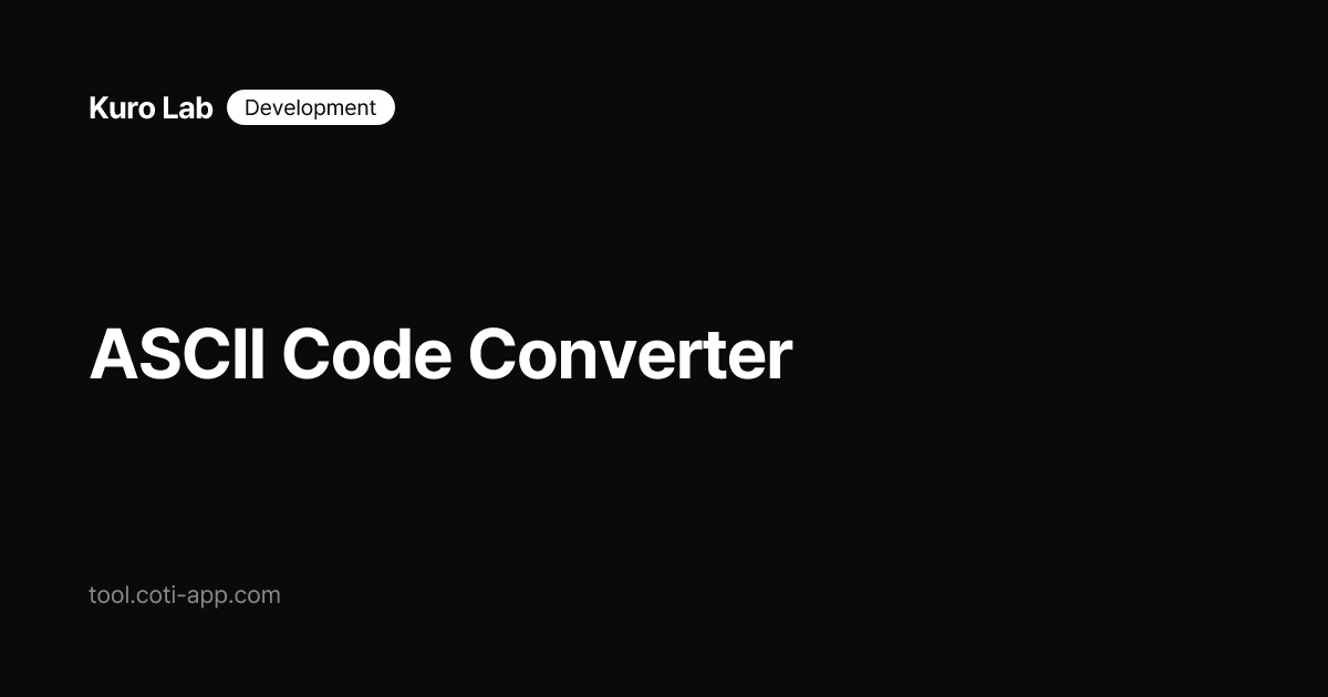 ASCII Code Converter