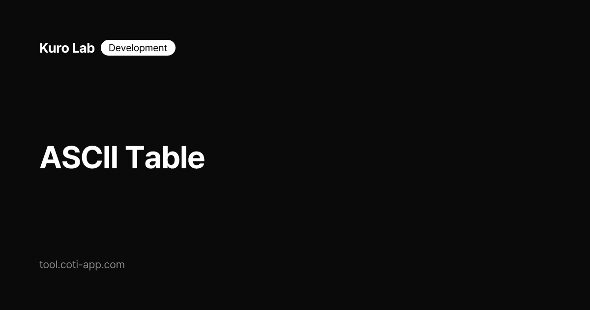 ASCII Table