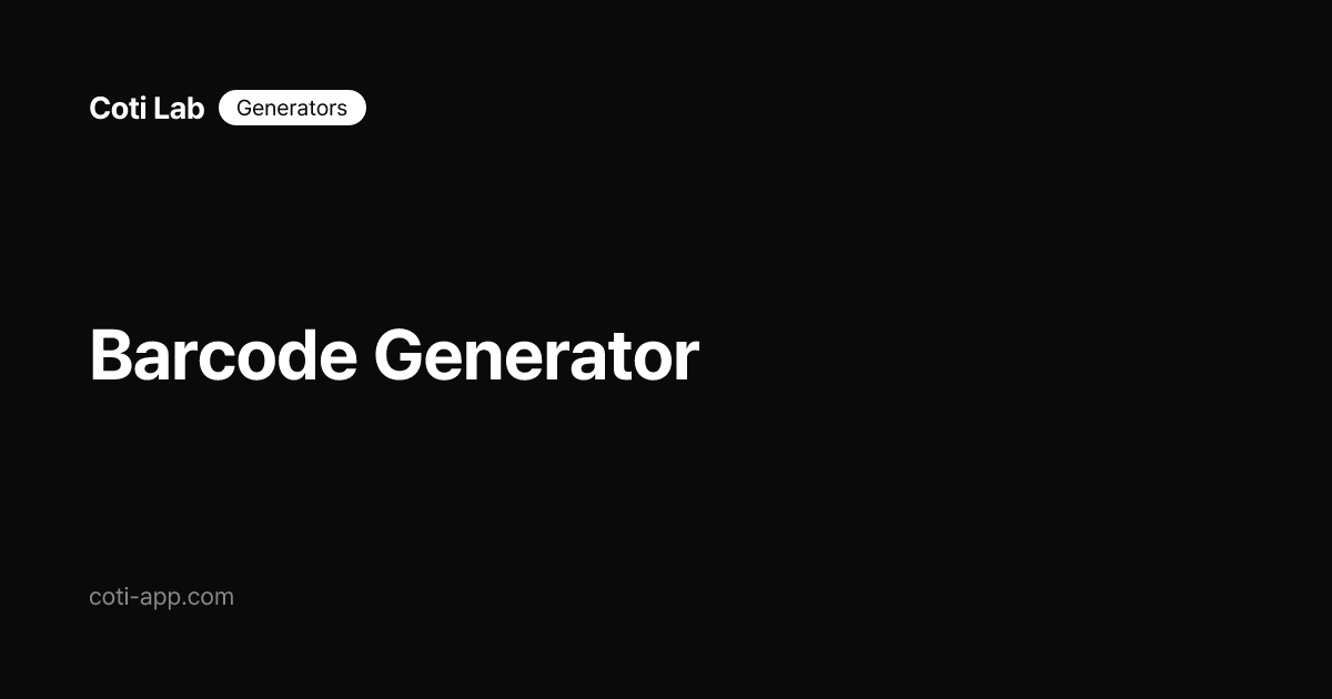 Barcode Generator