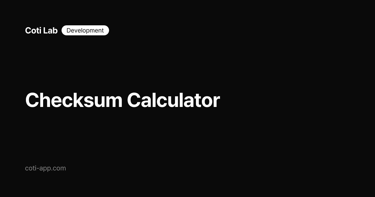 Checksum Calculator