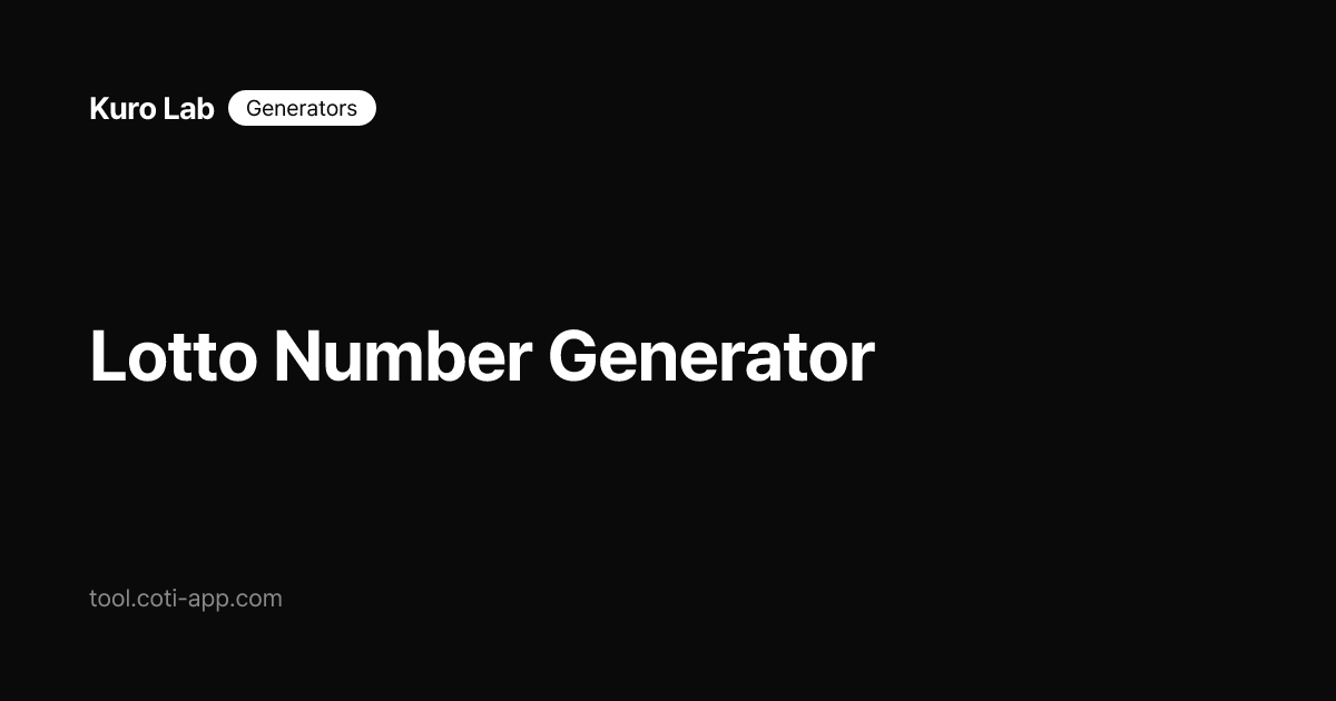 Lotto Number Generator