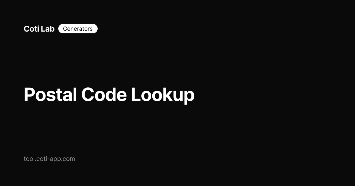 Postal Code Lookup