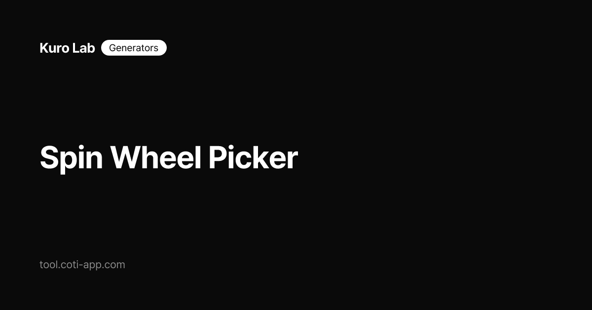 Spin Wheel Picker