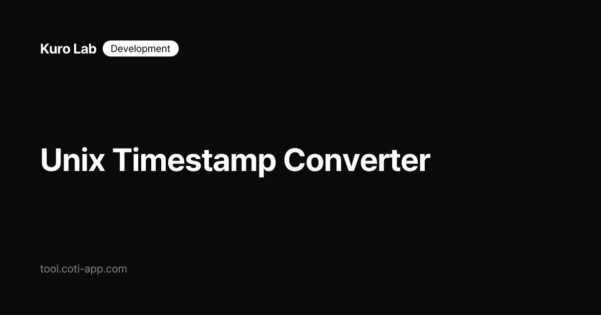 Unix Timestamp Converter